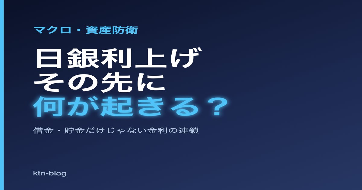 日銀利上げ、その先に何が起きる？──借金と貯金だけじゃない「金利が変える未来」 - 加藤智也ノートのアイキャッチ画像